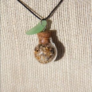 Sea Glass and Sand Pendant